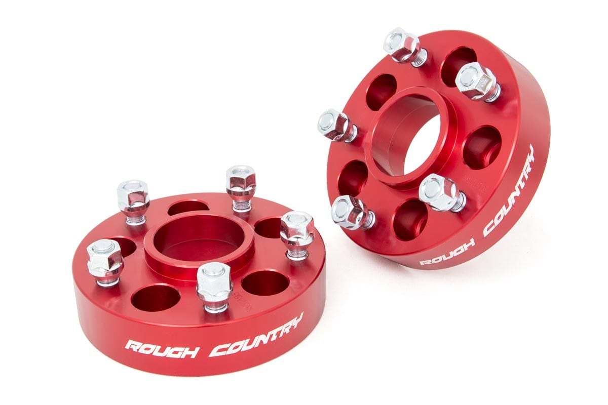 1.5 Inch Wheel Adapters | 5x4.5 to 5x5 | Red | Jeep Cherokee XJ/Comanche MJ/Wrangler TJ 