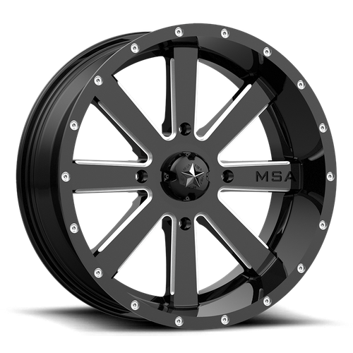 FLASH UTV 22X7 4X137 G-BLK MILL 00MM