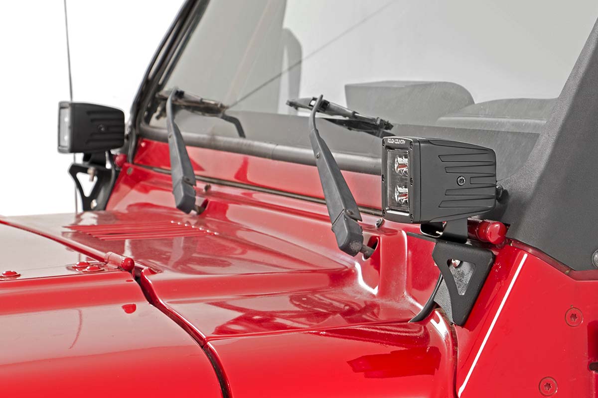 Light Mounts | Lower Windshield | Jeep Wrangler TJ (97-06)/Wrangler Unlimited (04-06) 