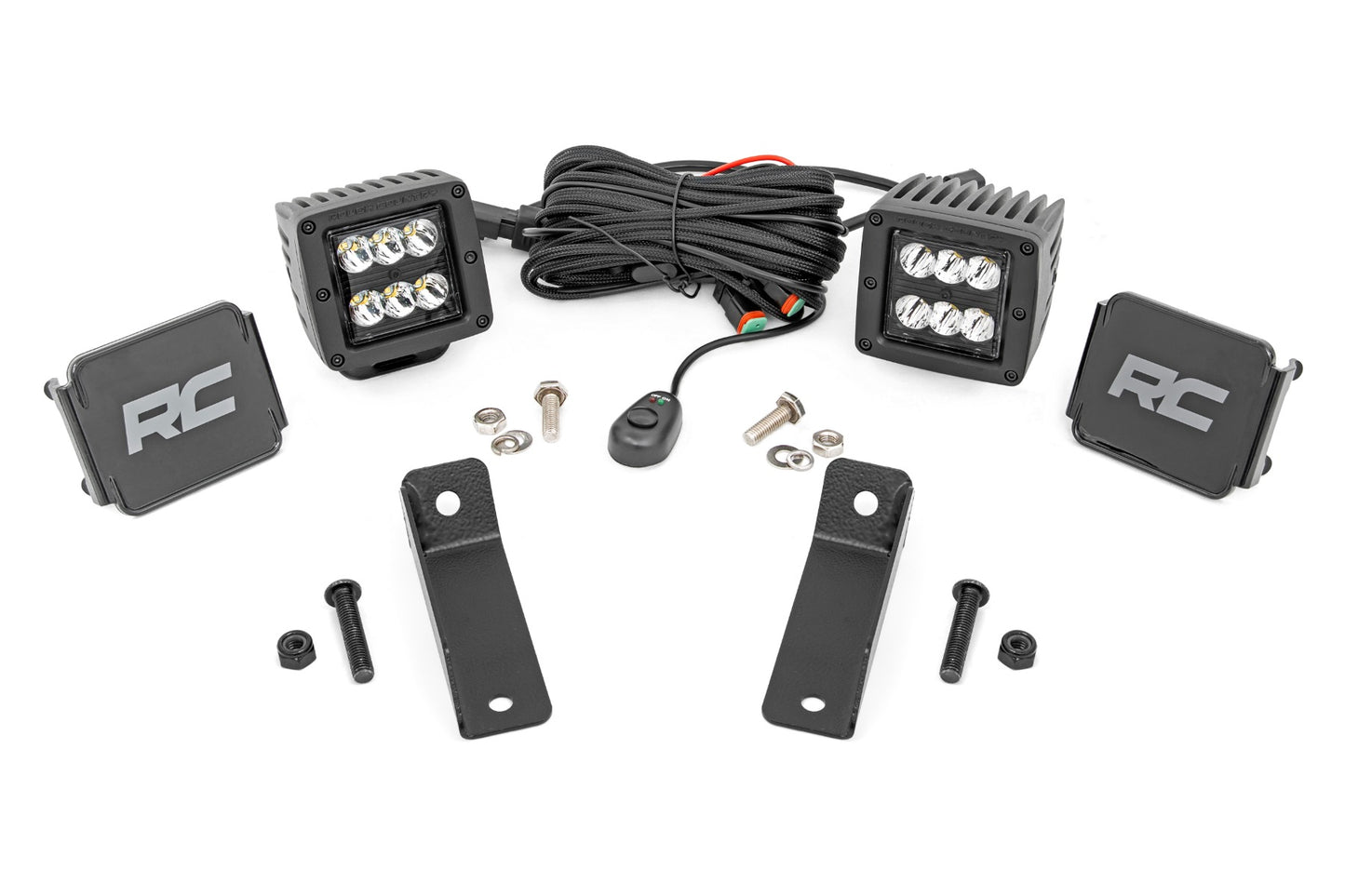 LED Light Kit | Rear Mount | 2" Black Pair | Flood | Can-Am Maverick Sport 1000R 